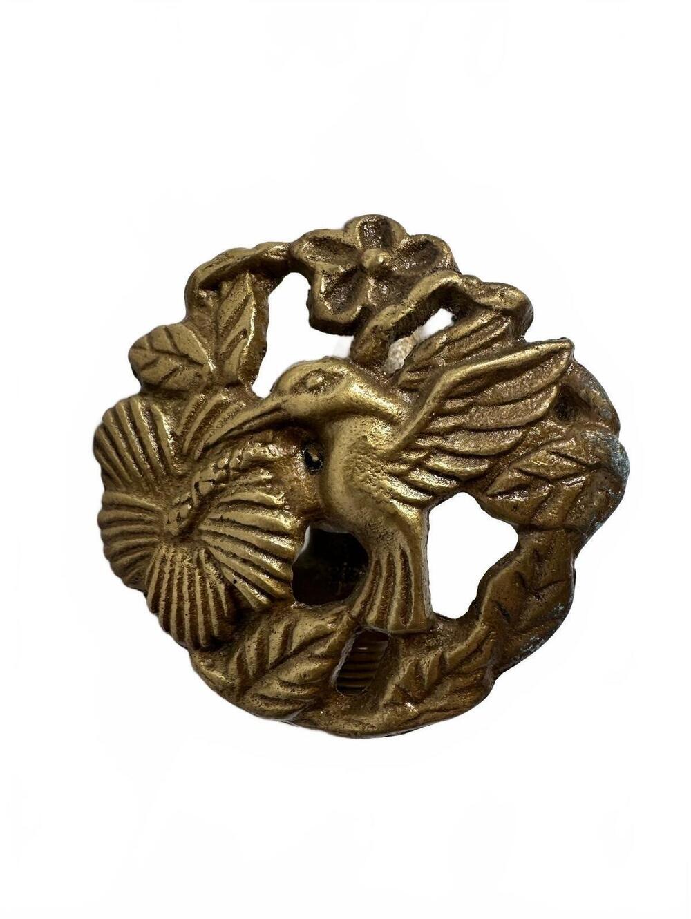 Hummingbird Flower Solid Brass Garden Faucet Spigot Tap Vintage